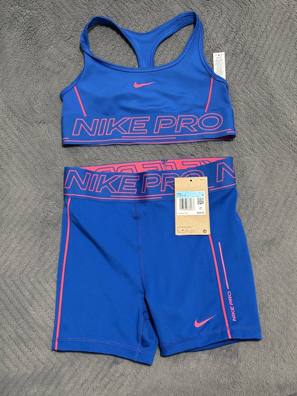 Nike Blue and Pink Girls' boxers and sports bra Set